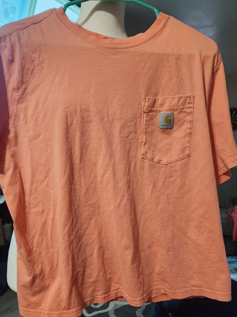 Carhartt Women’s Short-Sleeve Pocket Tee in Peach Sz Lrg
